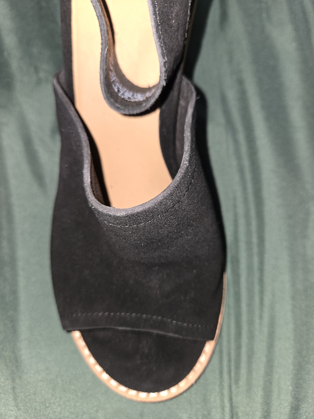 UGG Aja Black Suede Ankle Strap Heels - Picture 5 of 14